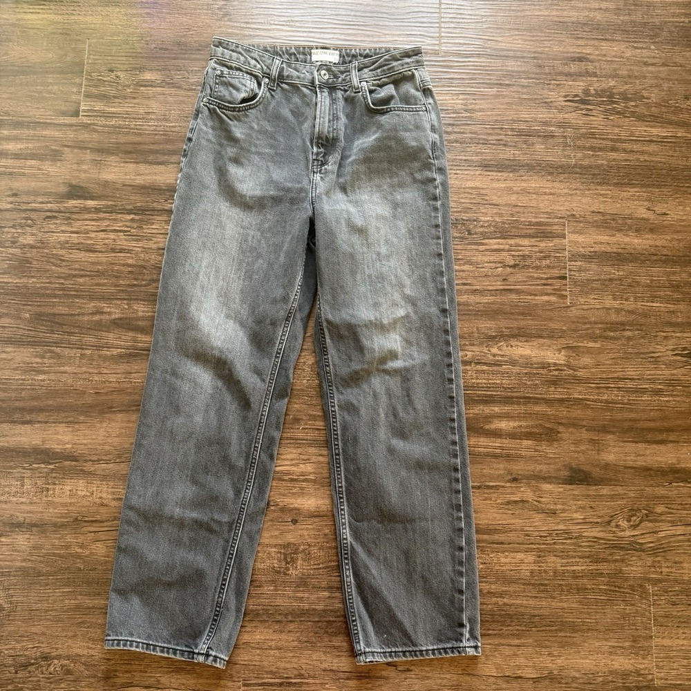 We The Free People Pacifica Straight Leg Jeans 29x29 Worn Black OB1542199